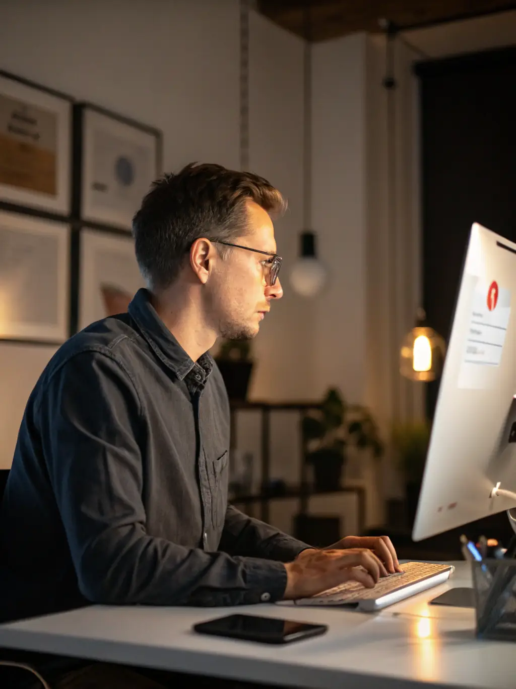 A professional using a laptop, showcasing Braumrott's digital services and commitment to efficient online solutions.